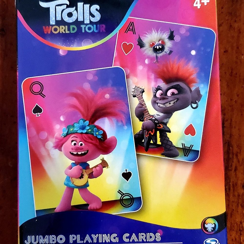 NIB Trolls World Tour Jumbo Playing Cards - 2020 DreamWorks Animation - Colorful